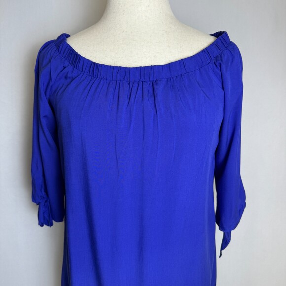 Just Quella NWT Royal Blue Mini Dress/Long Tunic, Sz L, Off the Shoulder, Sheath - Picture 2 of 15